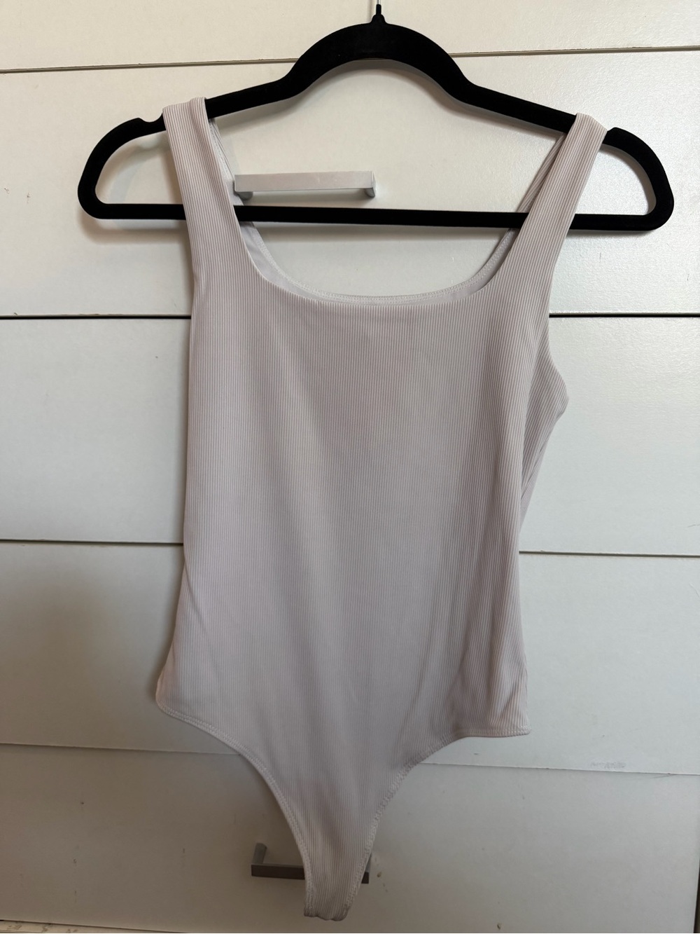 House of Harlow 1960 Ribbed One-Piece Bodysuit in Light Taupe